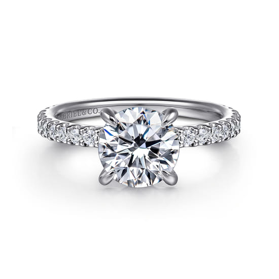 Gabriel - 14K White Gold Round Diamond Engagement Ring