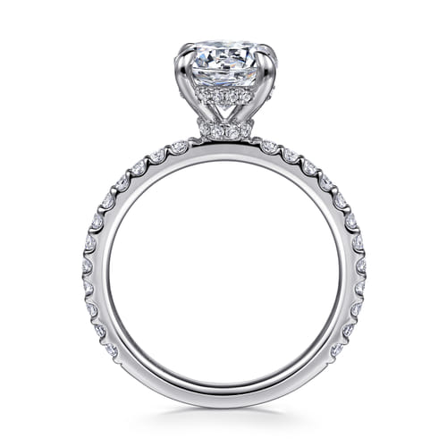 14K White Gold Round Diamond Engagement Ring
