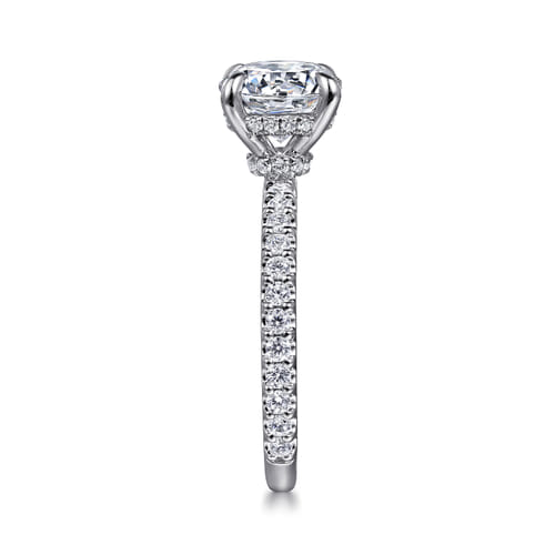 14K White Gold Round Diamond Engagement Ring