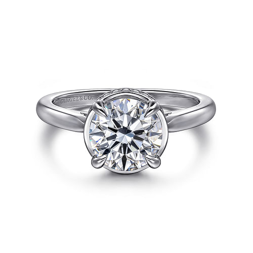 14K White Gold Round Diamond Engagement Ring