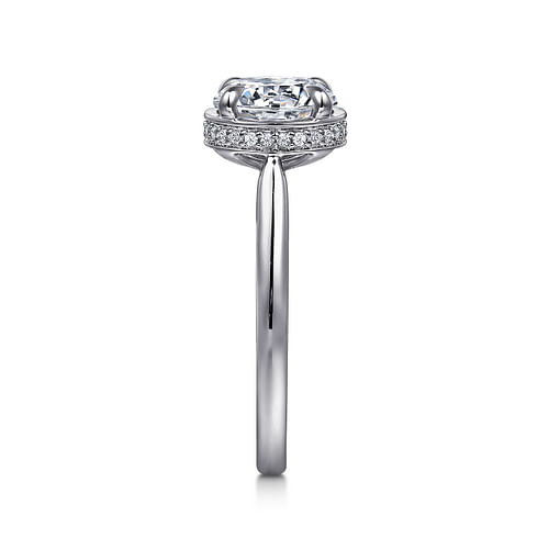 14K White Gold Round Diamond Engagement Ring