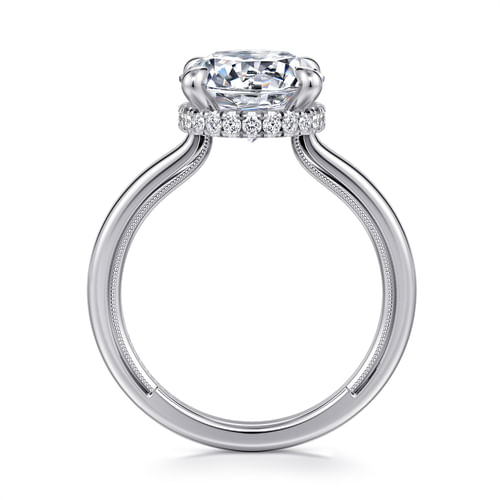 14K White Gold Round Diamond Engagement Ring