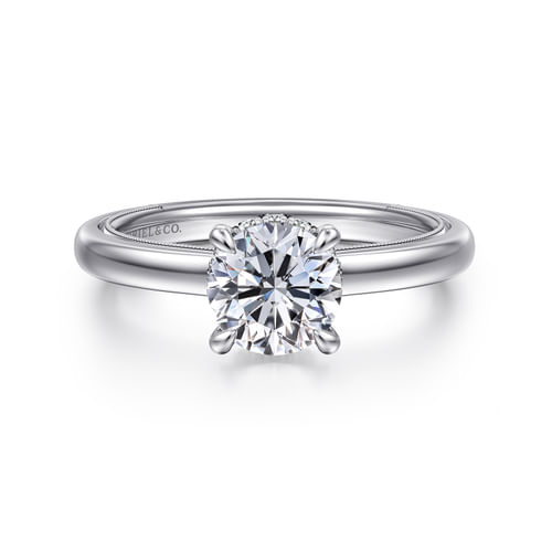 14K White Gold Round Diamond Engagement Ring
