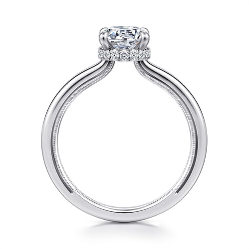 14K White Gold Round Diamond Engagement Ring