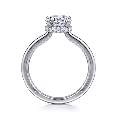 14K White Gold Round Diamond Engagement Ring