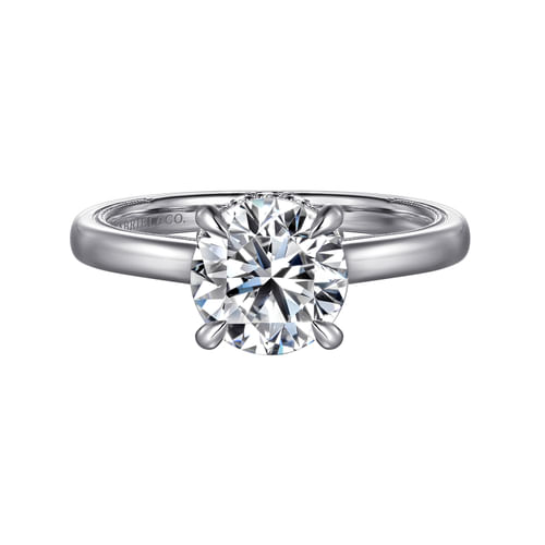 14K White Gold Round Diamond Engagement Ring
