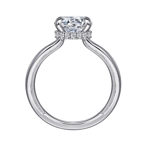 14K White Gold Round Diamond Engagement Ring
