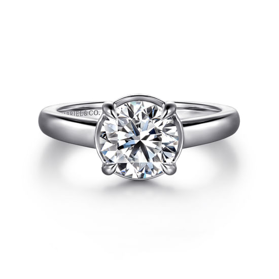Gabriel - 14K White Gold Round Diamond Engagement Ring