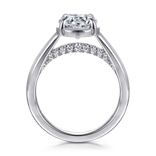 14K White Gold Round Diamond Engagement Ring