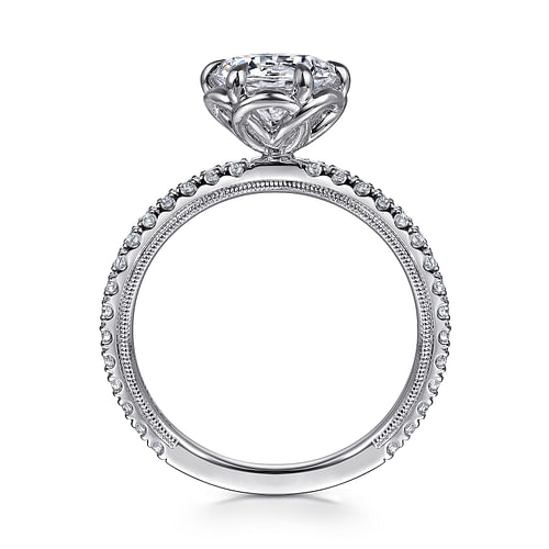 14K White Gold Round Diamond Engagement Ring