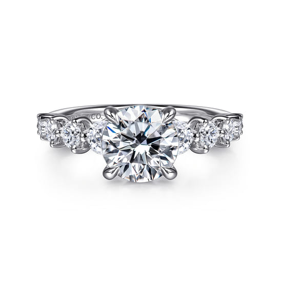 Gabriel - 14K White Gold Round Diamond Engagement Ring