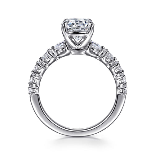 14K White Gold Round Diamond Engagement Ring