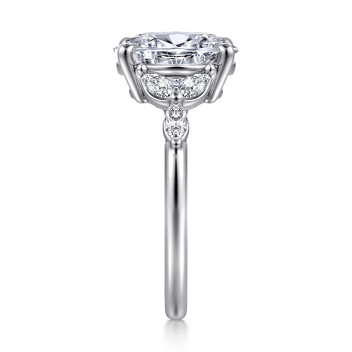14K White Gold Round Diamond Engagement Ring