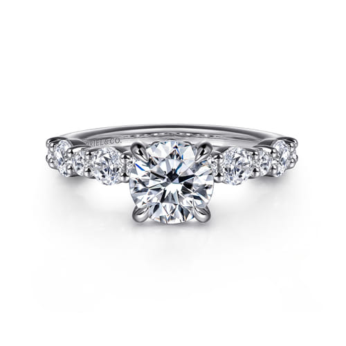 14K White Gold Round Diamond Engagement Ring