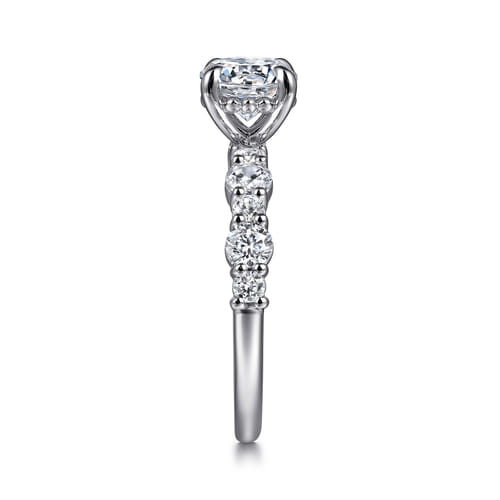 14K White Gold Round Diamond Engagement Ring