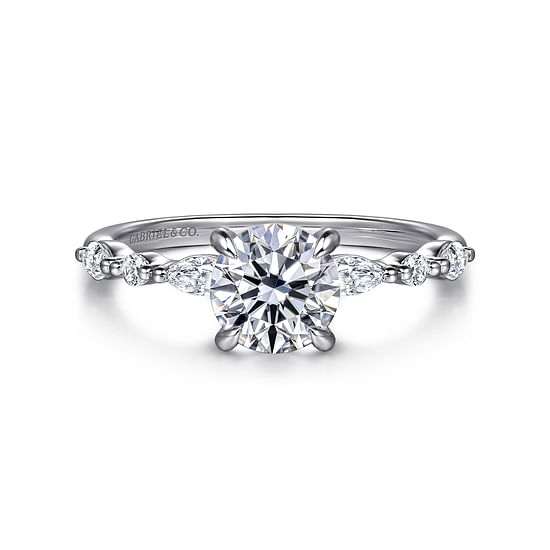 Gabriel - 14K White Gold Round Diamond Engagement Ring