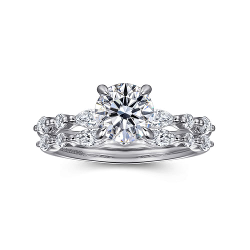14K White Gold Round Diamond Engagement Ring