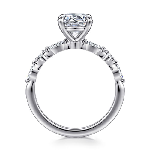 14K White Gold Round Diamond Engagement Ring