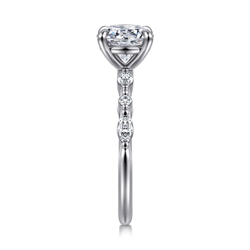 14K White Gold Round Diamond Engagement Ring