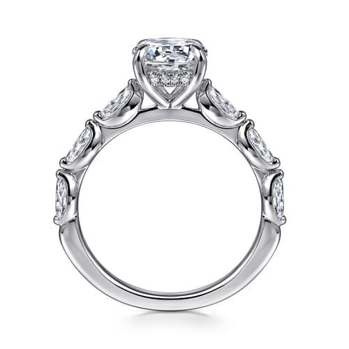 14K White Gold Round Diamond Engagement Ring