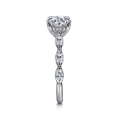 14K White Gold Round Diamond Engagement Ring