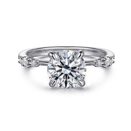 14K White Gold Round Diamond Engagement Ring