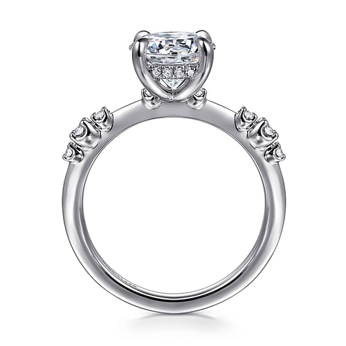 14K White Gold Round Diamond Engagement Ring