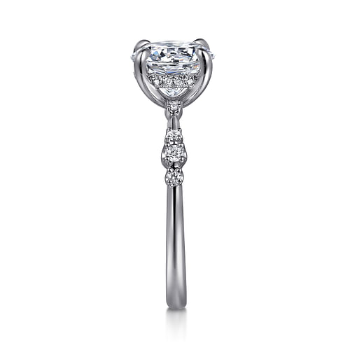 14K White Gold Round Diamond Engagement Ring