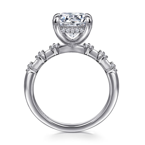 14K White Gold Round Diamond Engagement Ring