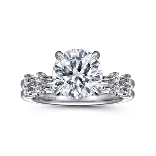 14K White Gold Round Diamond Engagement Ring