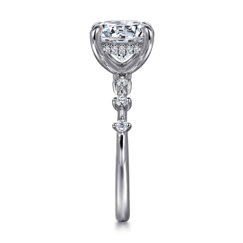 14K White Gold Round Diamond Engagement Ring