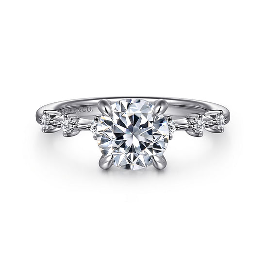 Gabriel - 14K White Gold Round Diamond Engagement Ring