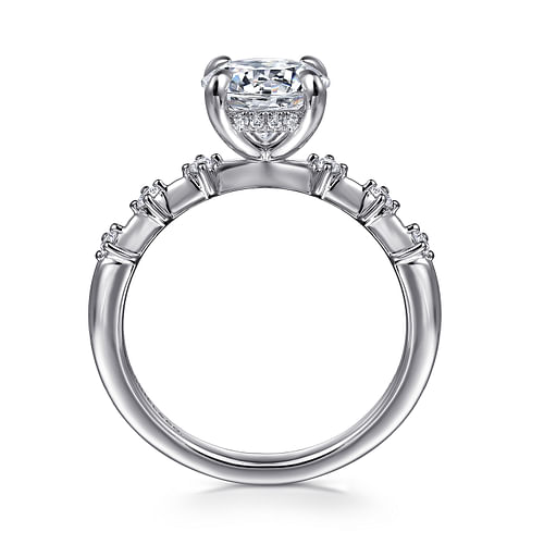 14K White Gold Round Diamond Engagement Ring