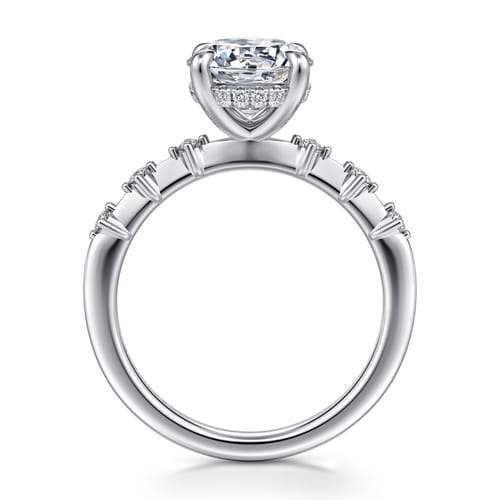 14K White Gold Round Diamond Engagement Ring