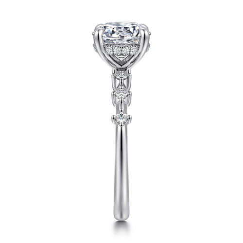 14K White Gold Round Diamond Engagement Ring