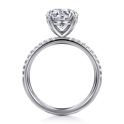 14K White Gold Round Diamond Engagement Ring