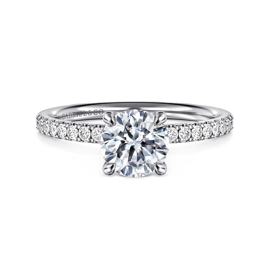 Gabriel - 14K White Gold Round Diamond Engagement Ring
