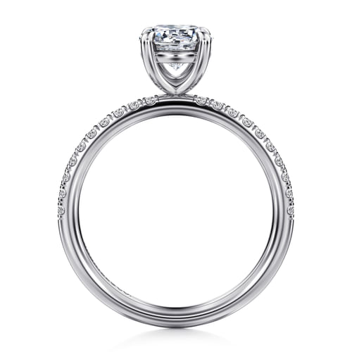 14K White Gold Round Diamond Engagement Ring