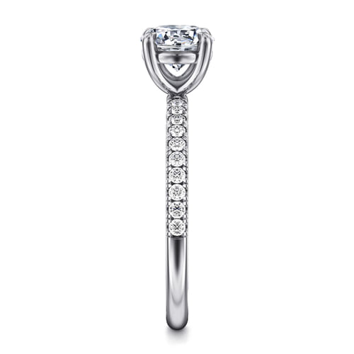 14K White Gold Round Diamond Engagement Ring