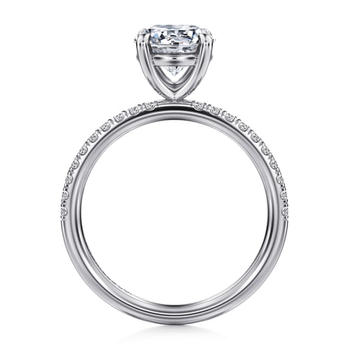 14K White Gold Round Diamond Engagement Ring
