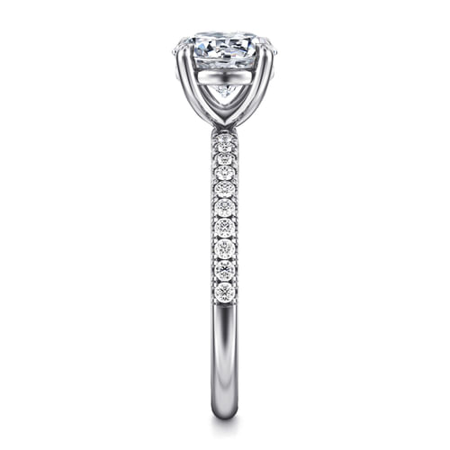 14K White Gold Round Diamond Engagement Ring