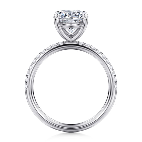 14K White Gold Round Diamond Engagement Ring