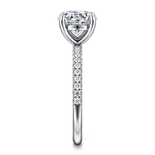 14K White Gold Round Diamond Engagement Ring