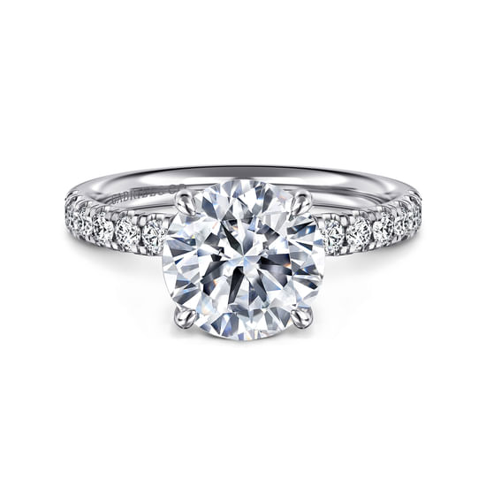 Gabriel - 14K White Gold Round Diamond Engagement Ring