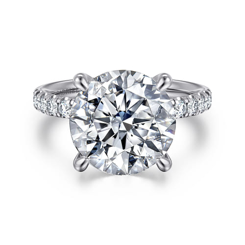 14K White Gold Round Diamond Engagement Ring