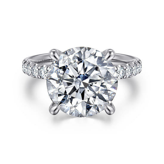 Gabriel - 14K White Gold Round Diamond Engagement Ring