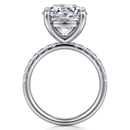 14K White Gold Round Diamond Engagement Ring