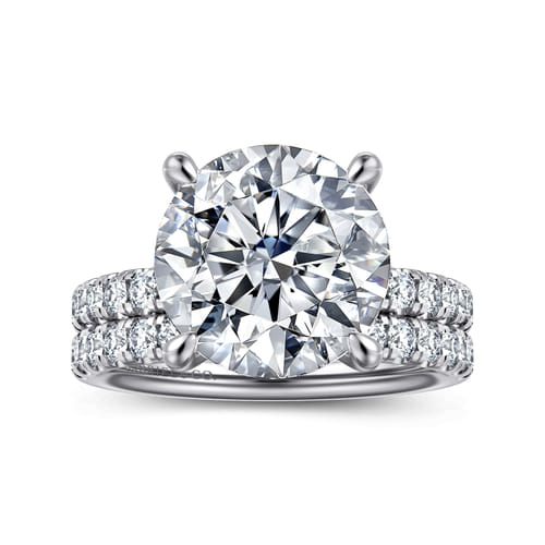 14K White Gold Round Diamond Engagement Ring