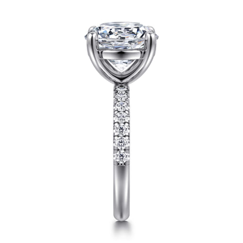 14K White Gold Round Diamond Engagement Ring
