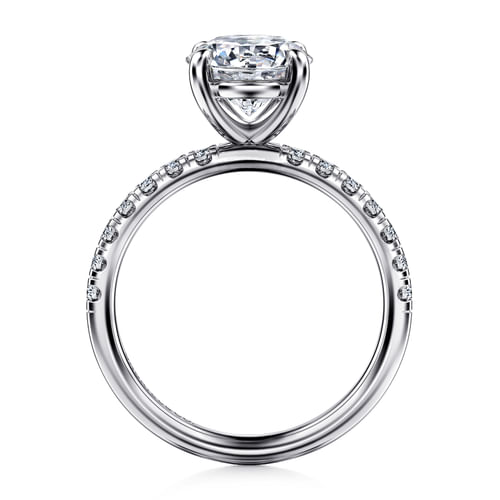 14K White Gold Round Diamond Engagement Ring
